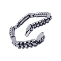Bracciale Con Ciondolo A Catena In Titanio Puro Argento Da Uomo E Ragazzo