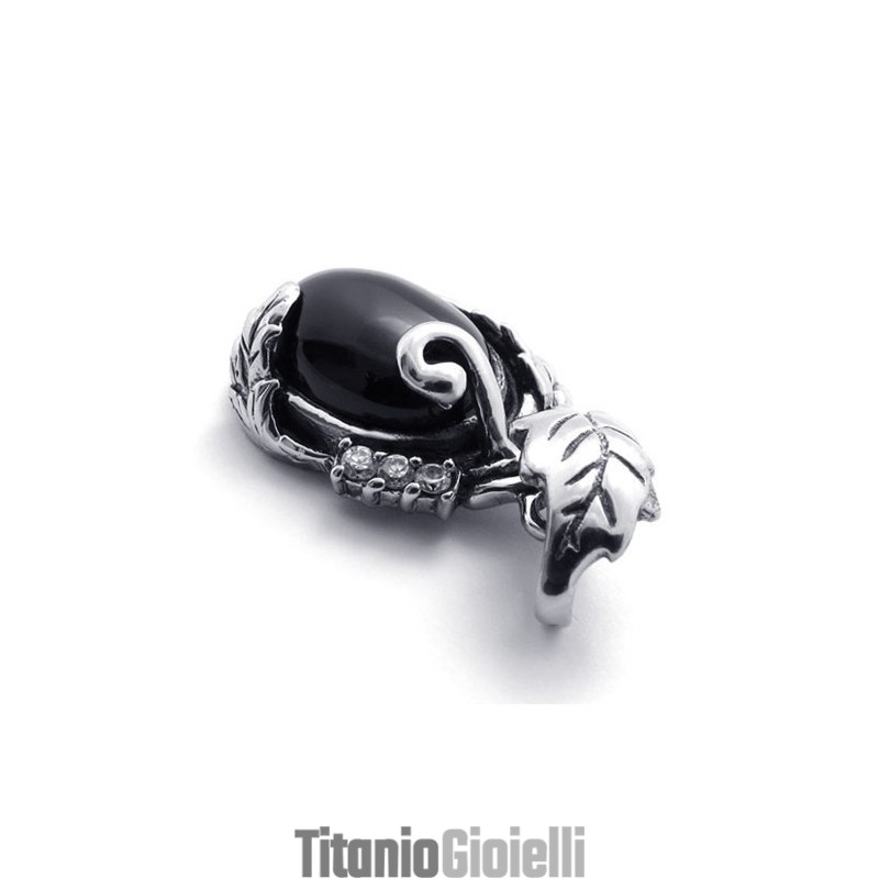 Ciondolo In Titanio Con Gemma