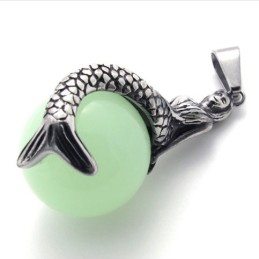 Ciondolo In Titanio Con Gemma Di Sirena