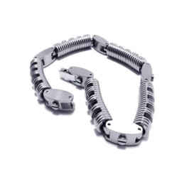 Bracciale Con Ciondolo A Catena In Titanio Puro Argento Da Uomo E Ragazzo