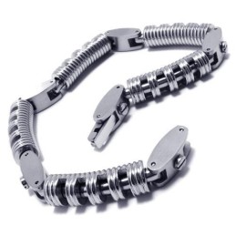 Bracciale Con Ciondolo A Catena In Titanio Puro Argento Da Uomo E Ragazzo