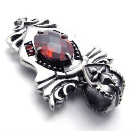 Ciondolo In Titanio Con Diamante Rosso