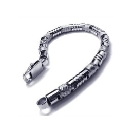 Bracciale Rigido Da Uomo In Argento 316L E Titanio Puro
