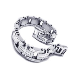 Bracciale Con Ciondolo A Croce In Titanio Puro E Argento Da Uomo E Ragazzo