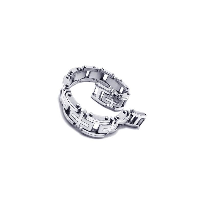 Bracciale Con Ciondolo A Croce In Titanio Puro E Argento Da Uomo E Ragazzo Bracciale Con Ciondolo A Croce In Titanio Puro E Argento Da Uomo E Ragazzo
