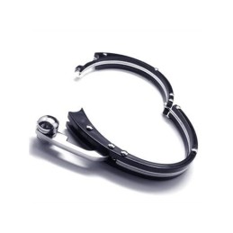 Bracciale Rigido Da Uomo In Titanio Puro Con Ciondolo In Argento Nero