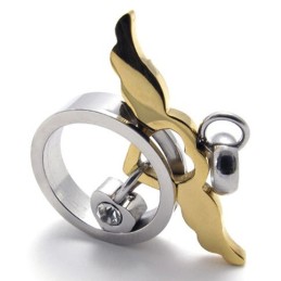 Ciondolo In Titanio Da Donna Con Angelo In Oro