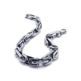 Bracciale Con Ciondolo A Maglie In Titanio Puro Argento Da Uomo E Ragazzo