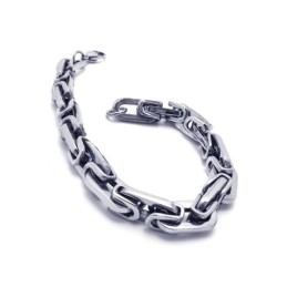 Bracciale Con Ciondolo A Maglie In Titanio Puro Argento Da Uomo E Ragazzo