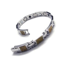 Bracciale Magnetico Da Uomo In Titanio Puro Dorato E Argento