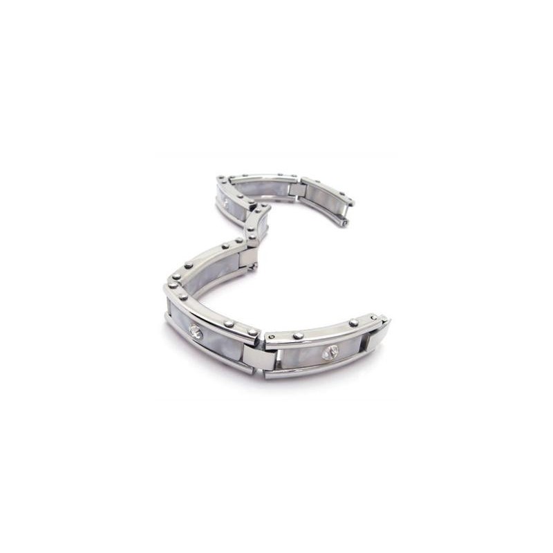 Bracciale Da Uomo In Titanio Puro Argento Bianco E Gomma Bracciale Da Uomo In Titanio Puro Argento Bianco E Gomma