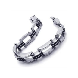 Bracciale Con Ciondolo In Titanio Puro Argento Da Uomo E Ragazzo