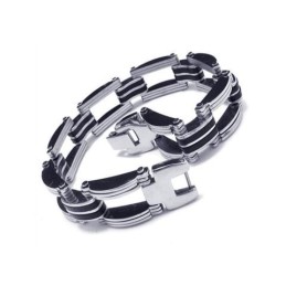 Bracciale Con Ciondolo In Titanio Puro Argento Da Uomo E Ragazzo