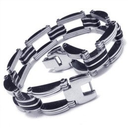 Bracciale Con Ciondolo In Titanio Puro Argento Da Uomo E Ragazzo