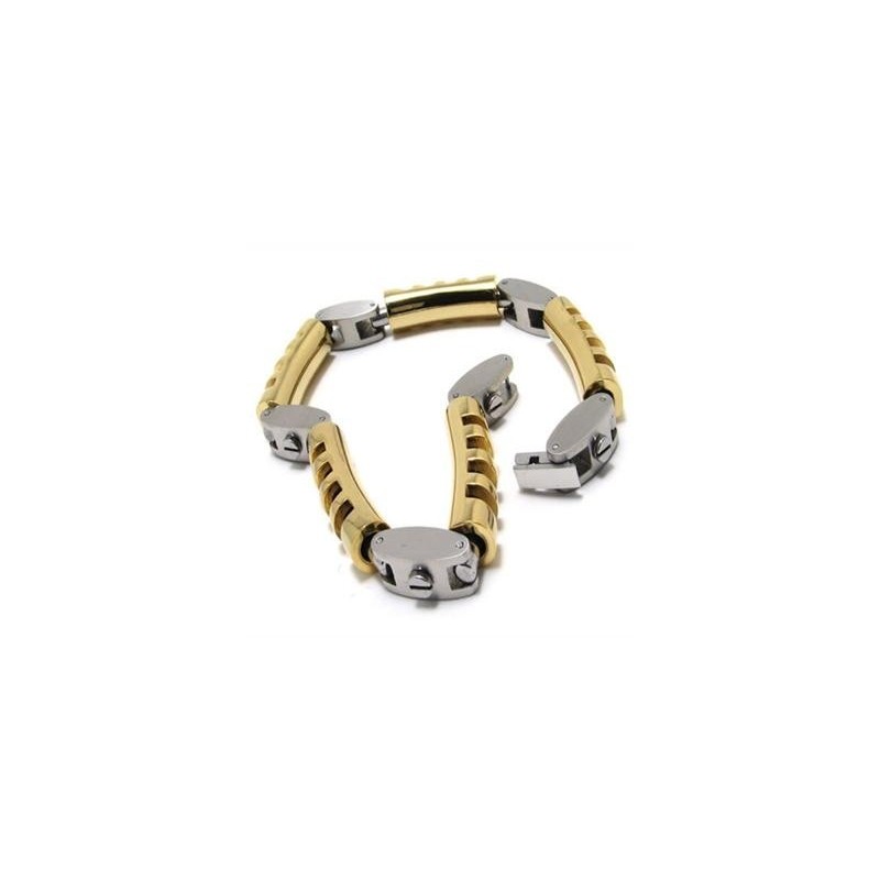 Bracciale Da Uomo E Ragazzo In Titanio Puro Con Ciondolo In Argento Dorato Bracciale Da Uomo E Ragazzo In Titanio Puro Con Ciondolo In Argento Dorato
