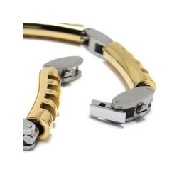 Bracciale Da Uomo E Ragazzo In Titanio Puro Con Ciondolo In Argento Dorato