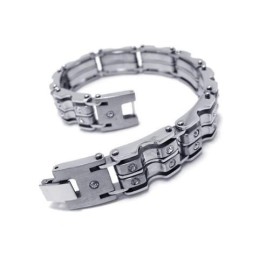 Bracciale Rigido In Titanio Puro Con Ciondolo In Argento Per Uomo E Ragazzo