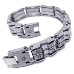 Bracciale Rigido In Titanio Puro Con Ciondolo In Argento Per Uomo E Ragazzo