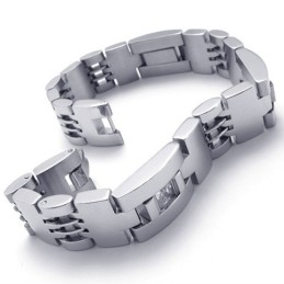Bracciale In Titanio Con Diamanti Da 8,5 Pollici