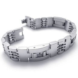 Bracciale In Titanio Con Diamanti Da 8,5 Pollici