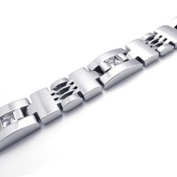 Bracciale In Titanio Con Diamanti Da 8,5 Pollici