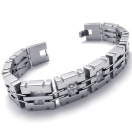 Bracciale In Titanio Con Diamanti Da 8,1 Pollici