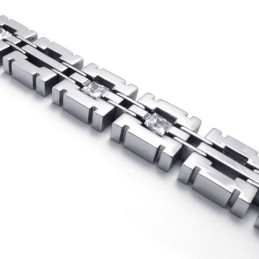 Bracciale In Titanio Con Diamanti Da 8,1 Pollici