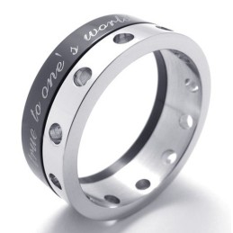 Anello In Titanio Mezzo Nero