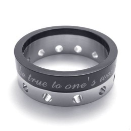 Anello In Titanio Mezzo Nero