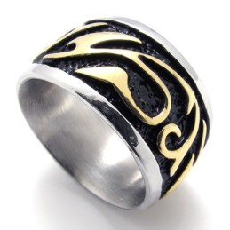 Anello Vintage In Titanio Dorato