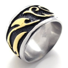Anello Vintage In Titanio Dorato