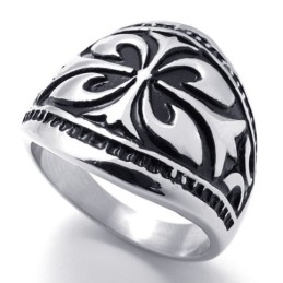 Anello In Titanio Con Croce