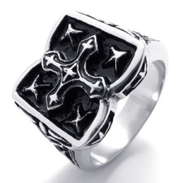 Anello In Titanio Con Croce