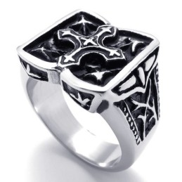 Anello In Titanio Con Croce