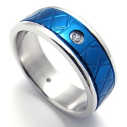 Anello In Titanio Blu