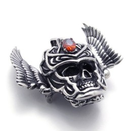 Ciondolo In Titanio Con Zircone Rosso