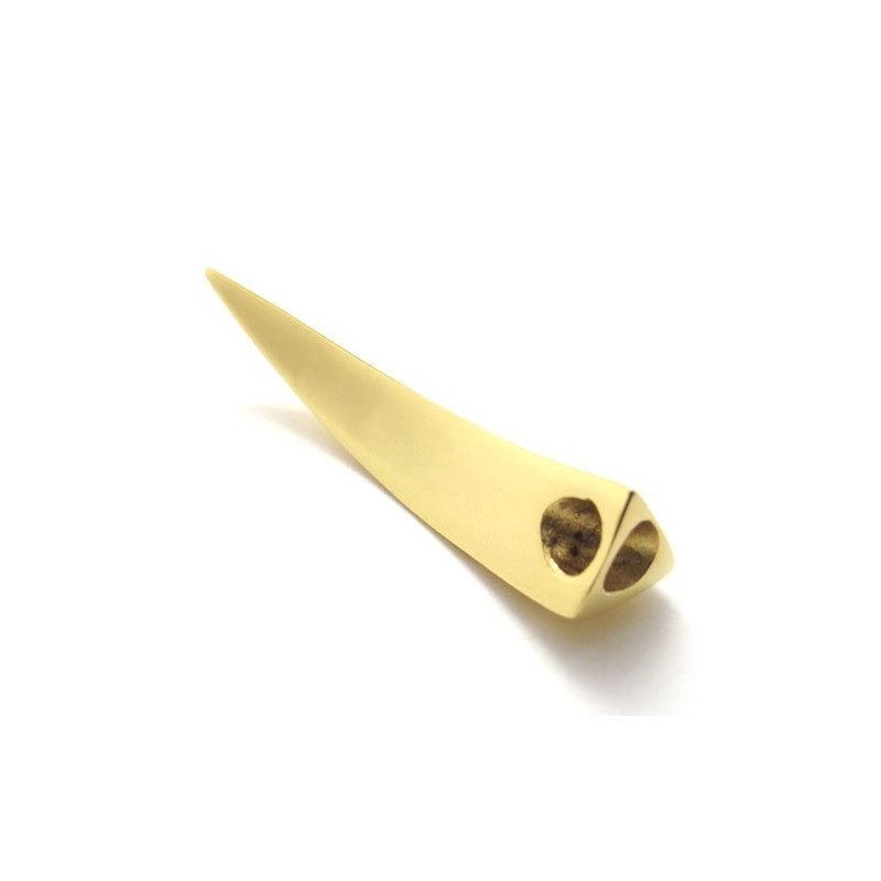 Ciondolo Con Dente Di Lupo In Titanio E Oro Ciondolo Con Dente Di Lupo In Titanio E Oro