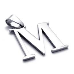Ciondolo In Titanio Per La Lettera "M"