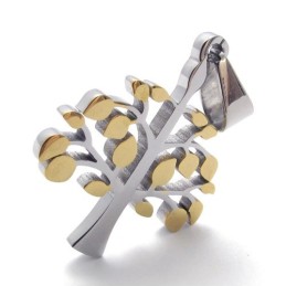 Ciondolo Ad Albero In Titanio E Oro