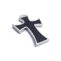 Collana Con Ciondolo A Croce In Titanio Puro Argento Nero Da Uomo