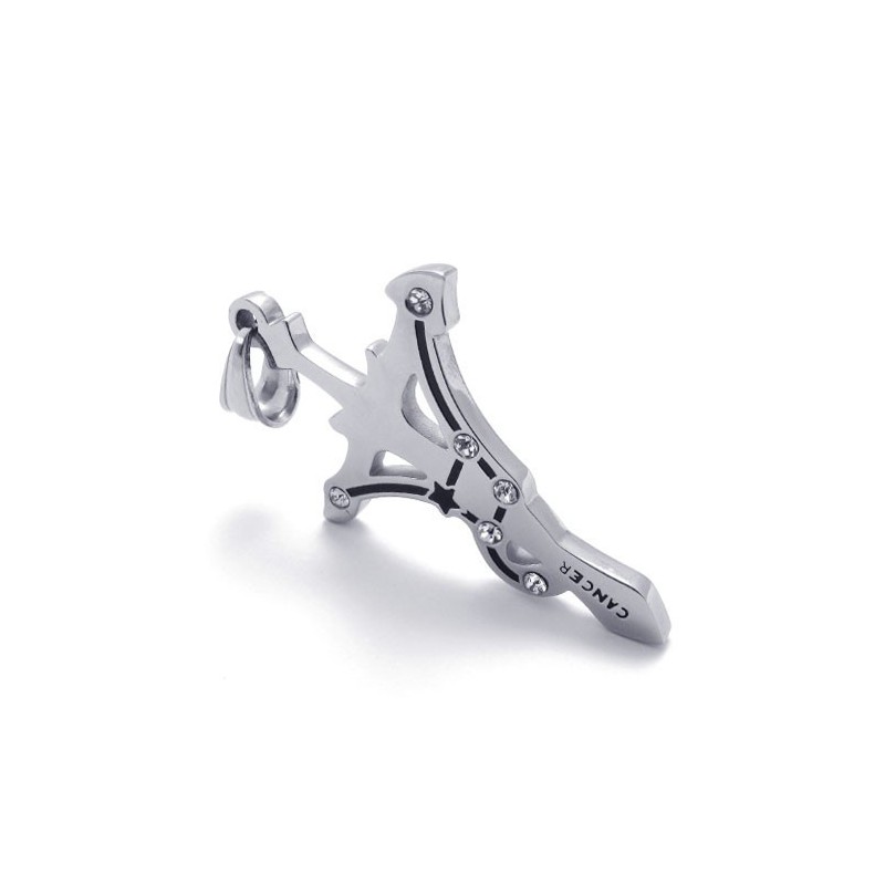 Ciondolo In Titanio Con Strass Per Cancro