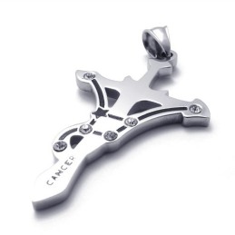 Ciondolo In Titanio Con Strass Per Cancro