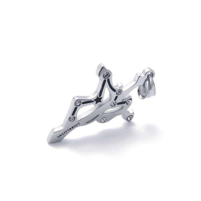 Ciondolo Sagittario In Titanio Con Strass Ciondolo Sagittario In Titanio Con Strass