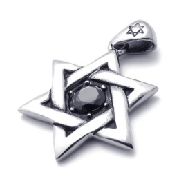 Ciondolo Lucky Star In Titanio Con Zircone Nero