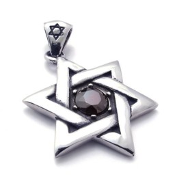 Ciondolo In Titanio Lucky Star Con Zircone Rosso
