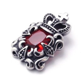 Ciondolo In Titanio Con Zircone Rosso