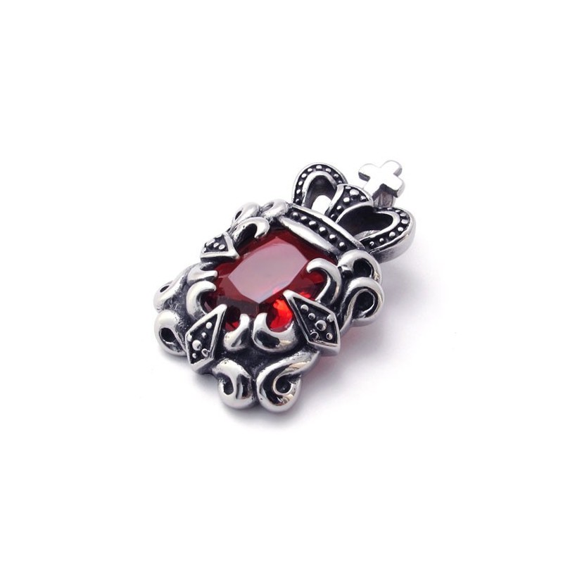 Ciondolo In Titanio Con Zircone Rosso Ciondolo In Titanio Con Zircone Rosso