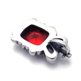 Ciondolo In Titanio Con Zircone Rosso