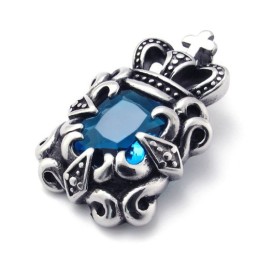 Ciondolo In Titanio Con Zircone Blu