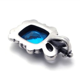 Ciondolo In Titanio Con Zircone Blu